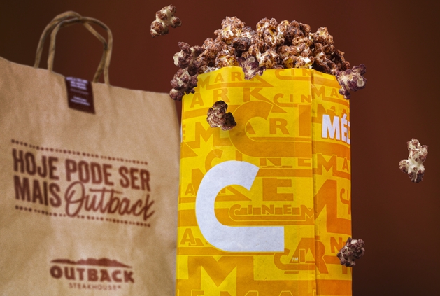 Outback e Cinemark lançam pipoca inspirado nas sobremesas do restaurante