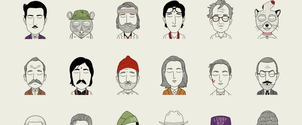 Personagens de Wes Anderson desenhados por Alejandro Giraldo