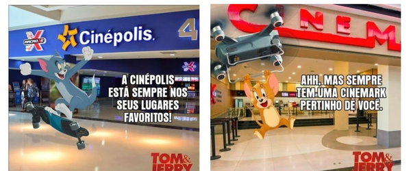 Cinépolis e Cinemark se unem em divertida campanha de Tom & Jerry