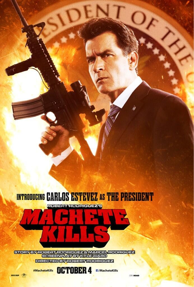 Novo poster de “Machete Kills” apresenta Charlie Sheen como Carlos Estevez