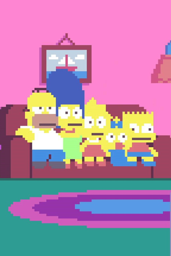 Poster de Curta Simpsons Pixels (2015)