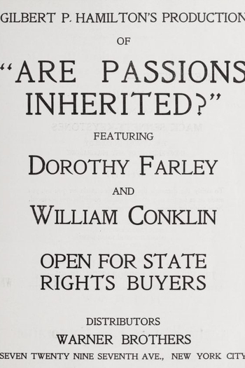 Poster de Filme Inherited Passions (1916)