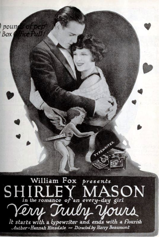 Poster 1 de Filme Very Truly Yours (1922)
