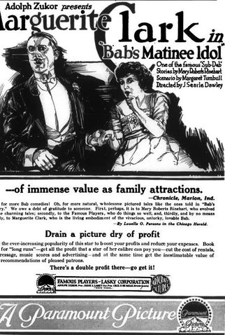 Poster 1 de Filme Bab's Matinee Idol (1917)