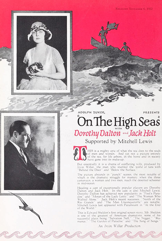 Poster 1 de Filme On the High Seas (1922)