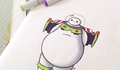 Baymax fazendo cosplay de personagens da Disney