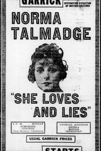 Poster de Filme She Loves and Lies (1920)