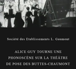 Alice Guy tourne une phonoscène sur la théâtre de pose des Buttes-Chaumont