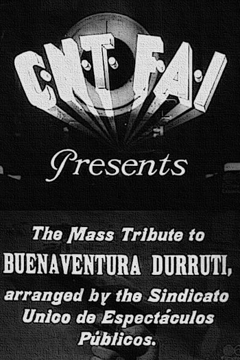 Poster de Curta O Enterro de Durruti (1936)