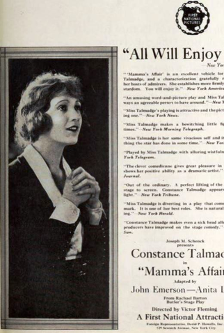 Poster 1 de Filme Mama's Affair (1921)