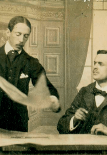 Santos Dumont explica seu balão ao Hon. C.S. Rolls (Santos Dumont Explaining His Air Ship to the Hon. C.S. Rolls)