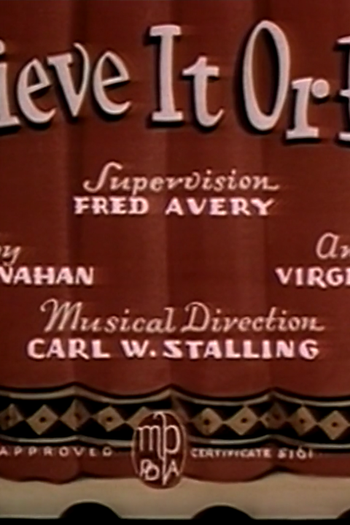 Poster de Curta Acredite se Quiser (1939)