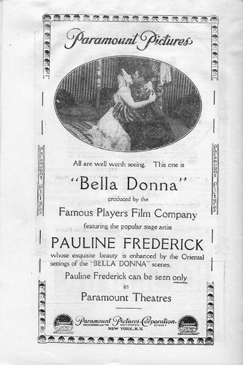 Poster de Filme Bella Donna (1915)