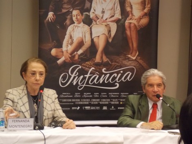 Fernanda Montenegro e Domingos de Oliveira promovem o filme Infância