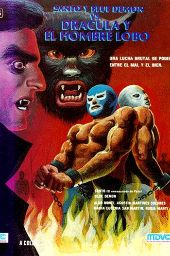 Poster de Filme Santo e Blue Demon Contra Drácula e o Homem-Lobo (1973)