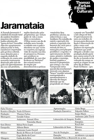 Poster 1 de Curta Jaramataia (1972)