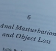 Anal Masturbation and Object Loss