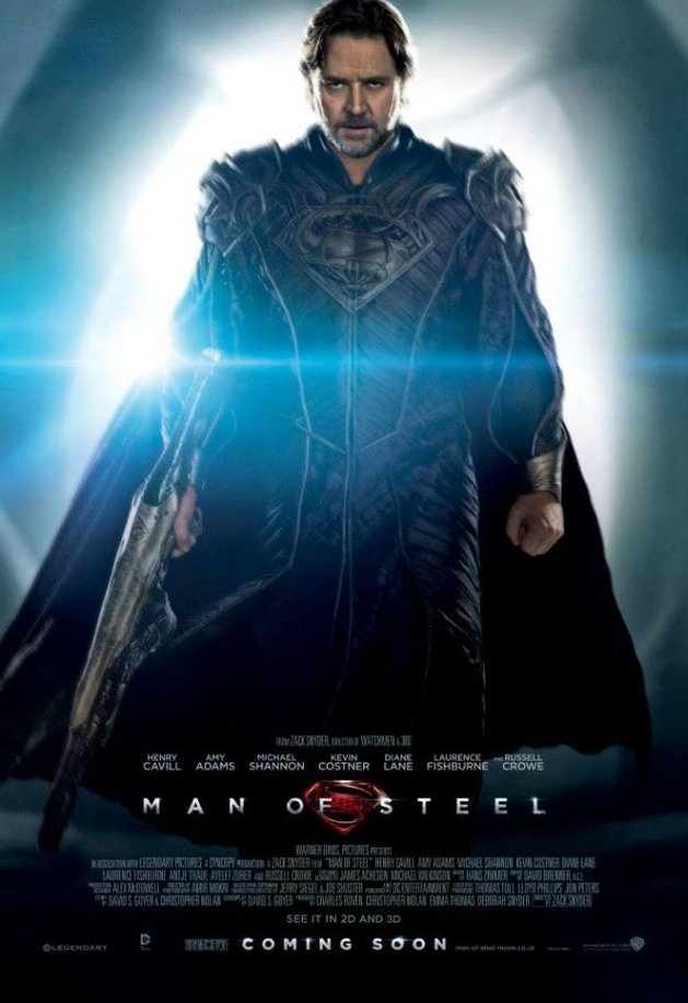 Warner Bros. Pictures revela poster com o pai de Superman em “O Homem de Aço”