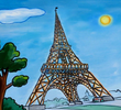 Madeline at the Eiffel Tower