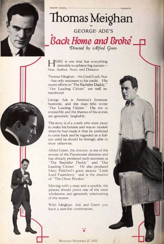 Poster 1 de Filme Back Home and Broke (1922)
