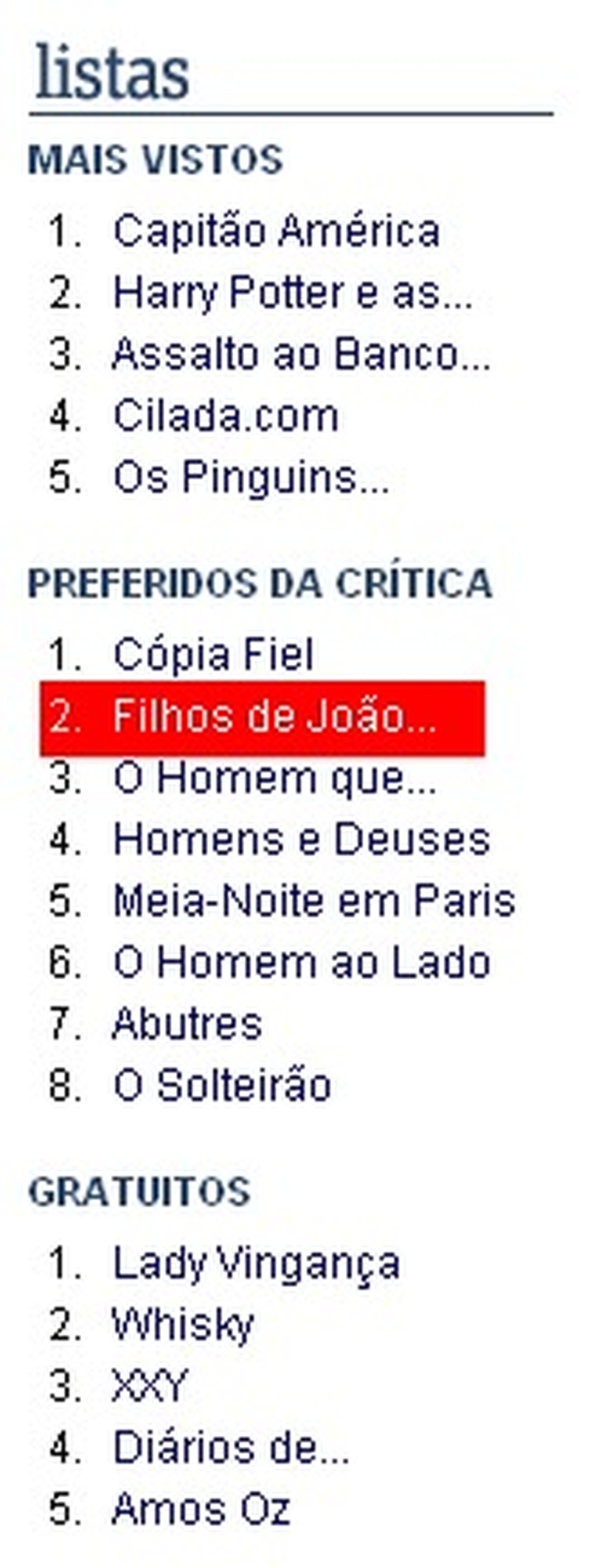 Filhos de João - Foto 1