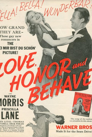 Poster 1 de Filme Love, Honor and Behave (1938)
