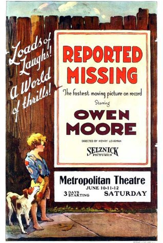 Poster 1 de Filme Reported Missing (1922)