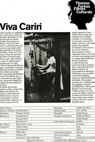 Poster 1 de Curta Viva Cariri! (1969)