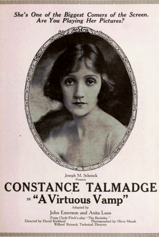 Poster 1 de Filme A Virtuous Vamp (1919)
