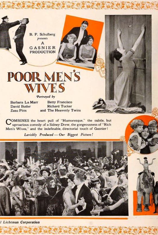 Poster 1 de Filme Poor Men's Wives (1923)
