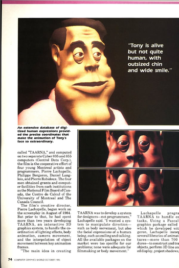 Poster de Curta Tony de Peltrie (1985)