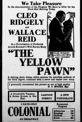 Poster 1 de Filme The Yellow Pawn (1916)