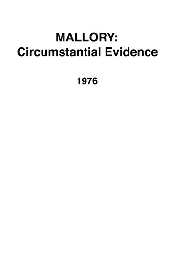 Poster de Filme Mallory: Indiciação (1976)