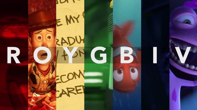 As cores do arco-íris nas animações da Pixar