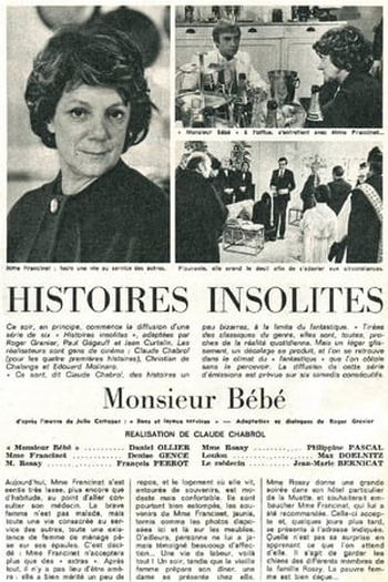 Poster de Filme Monsieur Bébé (1974)