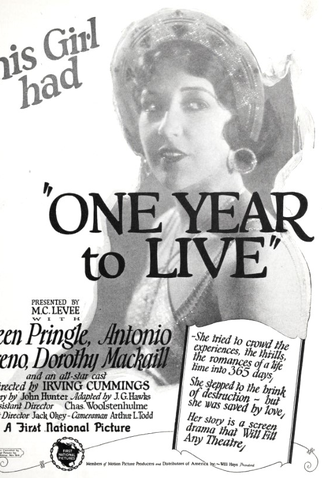 Poster 1 de Filme One Year to Live (1925)