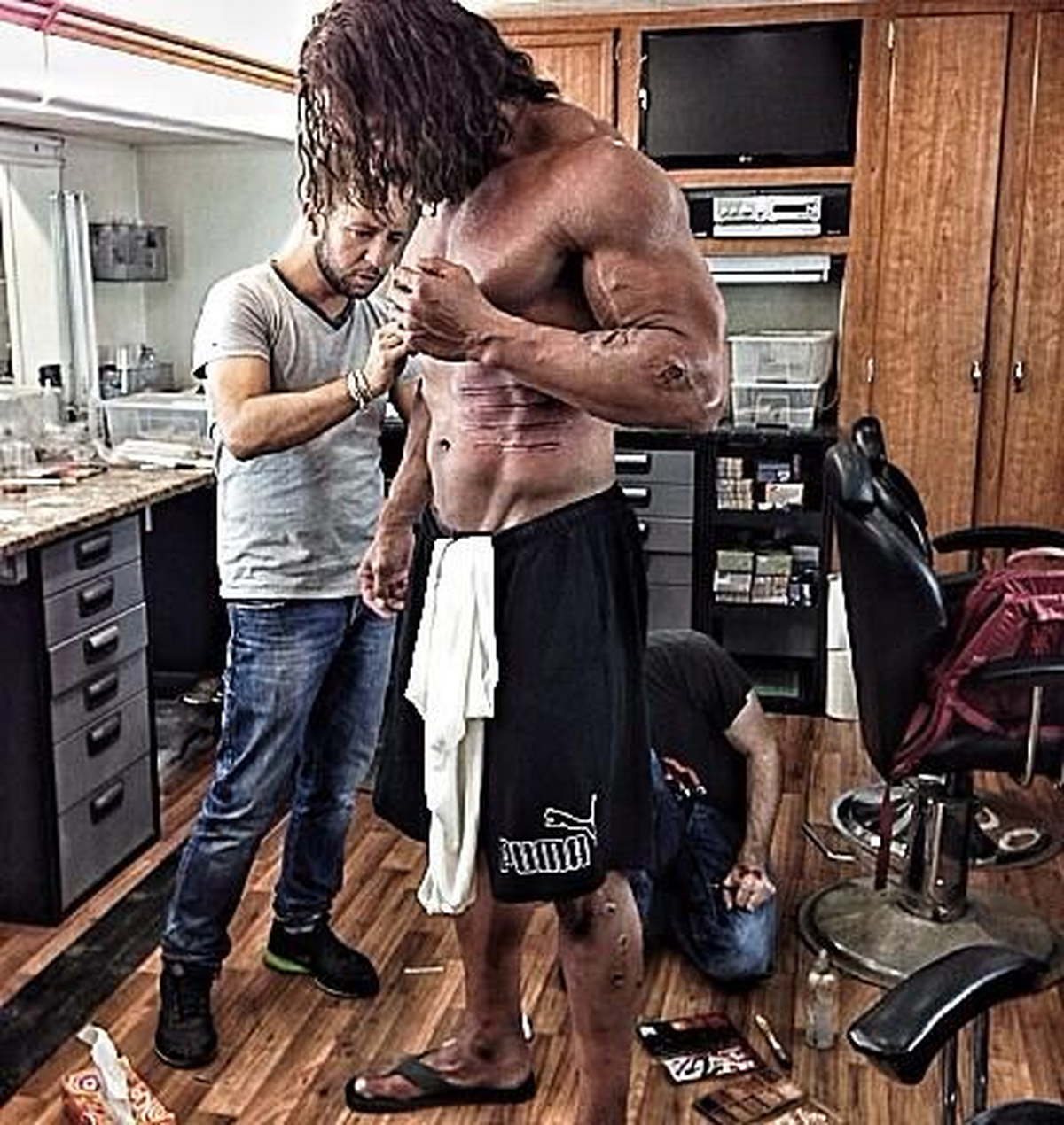 Dwayne Johnson e a maquiagem para “Hércules”